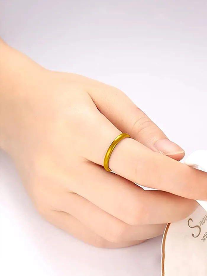 Yellow Chimes Ring for Women Set of 3 Plain Gold Silver and Black Band Designed Ring for Women and GirlsSize US 8 Yellow Chimes Earrings