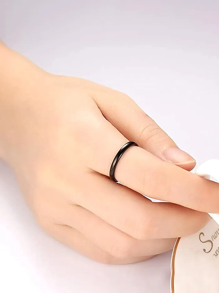 Yellow Chimes Ring for Women Set of 3 Plain Gold Silver and Black Band Designed Ring for Women and GirlsSize US 8 Yellow Chimes Earrings