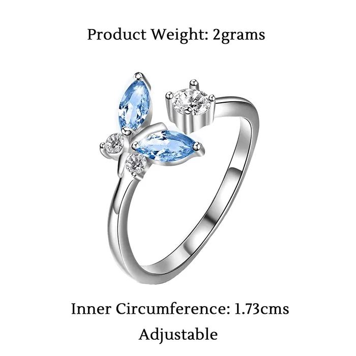 Yellow Chimes Ring For Women Silver Toned Elegant Crystal Studded Designed Adjustable Rings for Women and Girls Valentine Gift for Girls Yellow Chimes Earrings