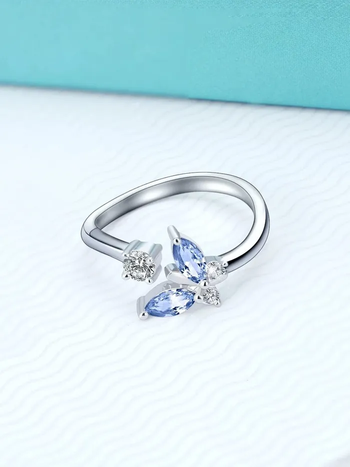 Yellow Chimes Ring For Women Silver Toned Elegant Crystal Studded Designed Adjustable Rings for Women and Girls Valentine Gift for Girls Yellow Chimes Earrings
