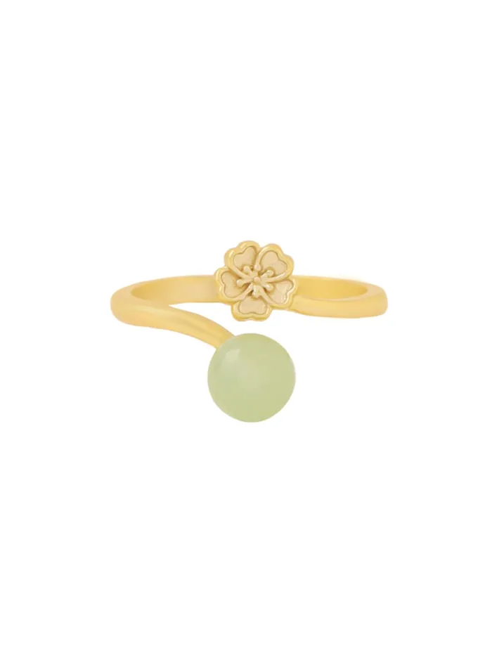 Yellow Chimes Rings Adjustable Golden Floral Ring Size 7 Gold Yellow Chimes Necklaces