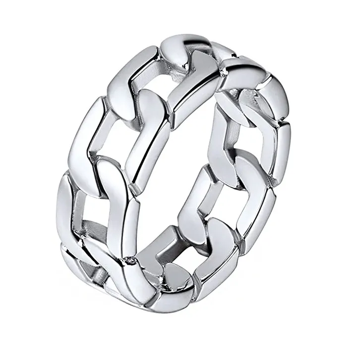 Yellow Chimes Rings for Men Silver Chain Ring Stainless Steel Ring for Men and Boys Yellow Chimes Necklaces Yellow Chimes Rings for Men Silver Chain Ring Stainless Steel Ring for Men and Boys Yellow Chimes Necklaces