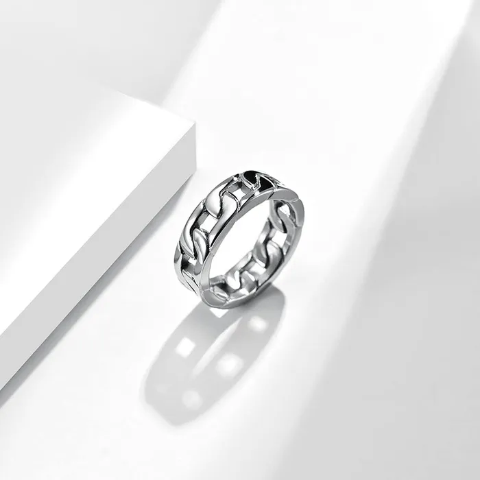 Yellow Chimes Rings for Men Silver Chain Ring Stainless Steel Ring for Men and Boys Yellow Chimes Necklaces