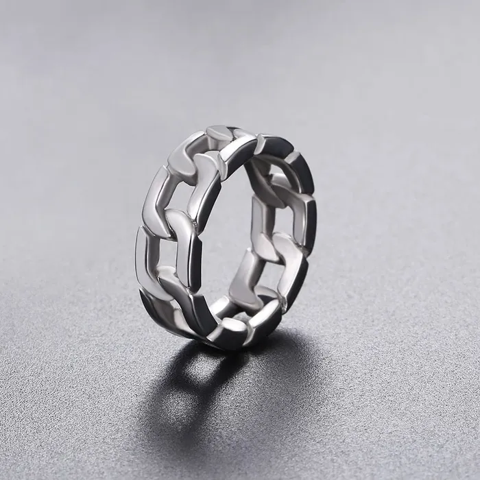 Yellow Chimes Rings for Men Silver Chain Ring Stainless Steel Ring for Men and Boys Yellow Chimes Necklaces