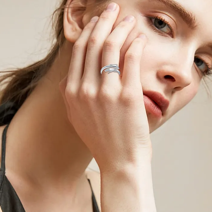 Yellow Chimes Rings for Women and Girls Silver Ring Adjustable Crystal Rings Silver Toned Finger Ring for Women Birthday Gift For girls and women Anniversary Gift for Wife Silver 8 Yellow Chimes Rings