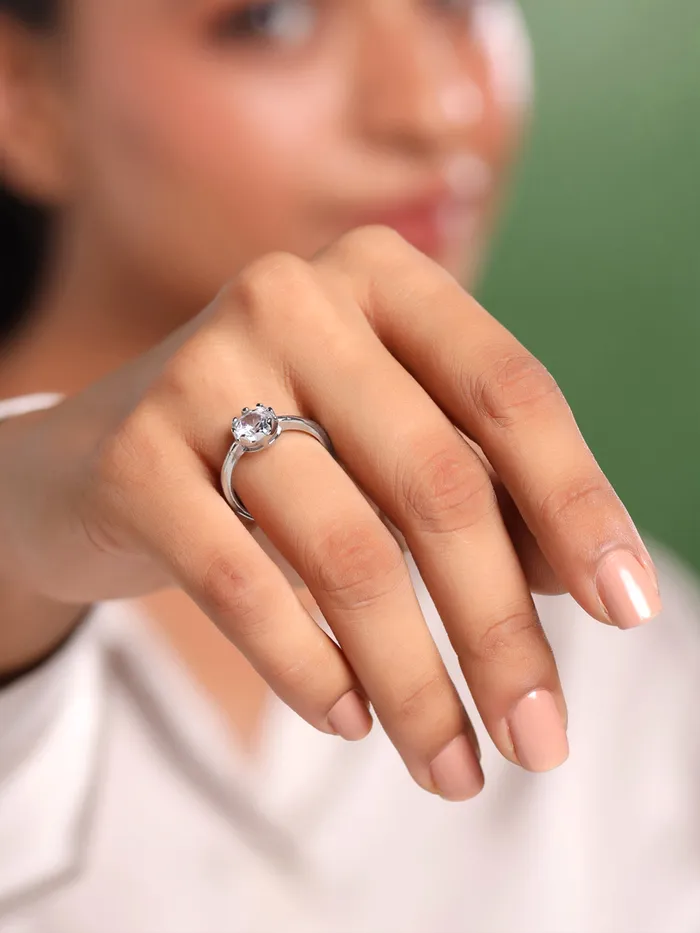 Yellow Chimes Rings for Women and Girls Silver Ring Adjustable Crystal Rings Silver Toned Finger Ring for Women Birthday Gifts For Women Valentine Gift for Girls Yellow Chimes Necklaces