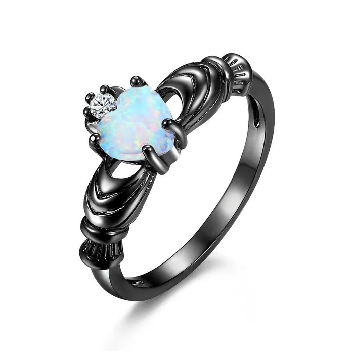 Yellow Chimes Rings for Women Black Gun Plated Elegant Cut Fire Opal Heart Ring for Women and GirlsSize US 6 Yellow Chimes Rings Yellow Chimes Rings for Women Black Gun Plated Elegant Cut Fire Opal Heart Ring for Women and GirlsSize US 6 Yellow Chimes Rings
