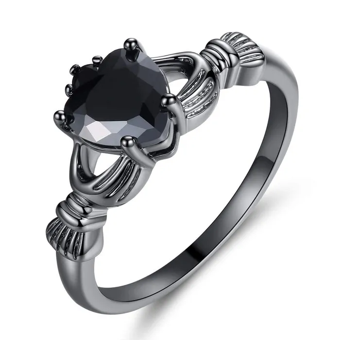 Yellow Chimes Rings for Women Elegant Black Gun Plating Crystal Black Stoned Cut Heart Ring for Women Girls Size US 8 Yellow Chimes Rings Yellow Chimes Rings for Women Elegant Black Gun Plating Crystal Black Stoned Cut Heart Ring for Women Girls Size US 8 Yellow Chimes Rings