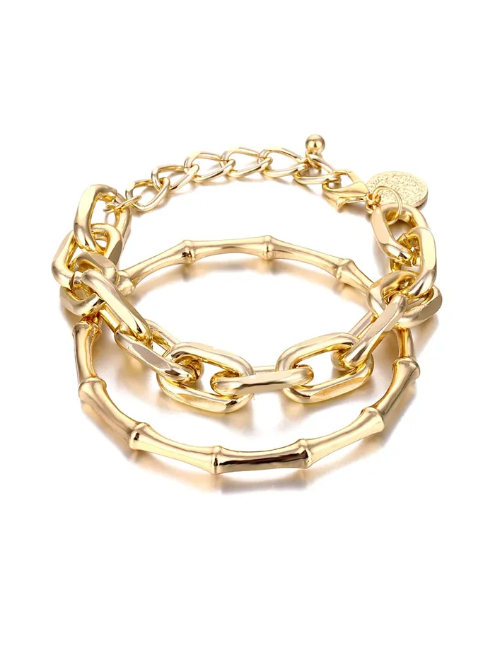 Yellow Chimes Rings Yellow Chimes Combo Bracelets for Women Gold Plated 2 Pcs Adjustable Chain Bracelet Set for Women and Girls Yellow Chimes Rings Yellow Chimes Combo Bracelets for Women Gold Plated 2 Pcs Adjustable Chain Bracelet Set for Women and Girls
