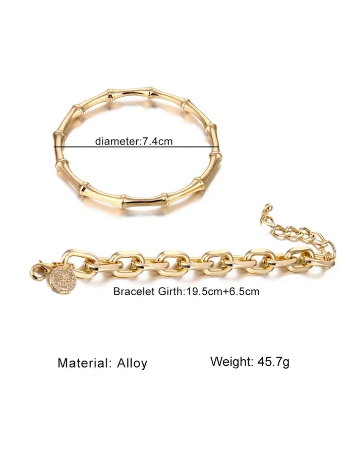 Yellow Chimes Rings Yellow Chimes Combo Bracelets for Women Gold Plated 2 Pcs Adjustable Chain Bracelet Set for Women and Girls
