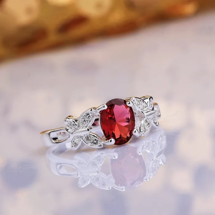 Yellow Chimes Rings Yellow Chimes Crystal Rings For Women Red Crystal Ring For Women Rose Gold Plated Finger Ring for Girls Birthday Gift For Girls Women Anniversary Gift for Wife