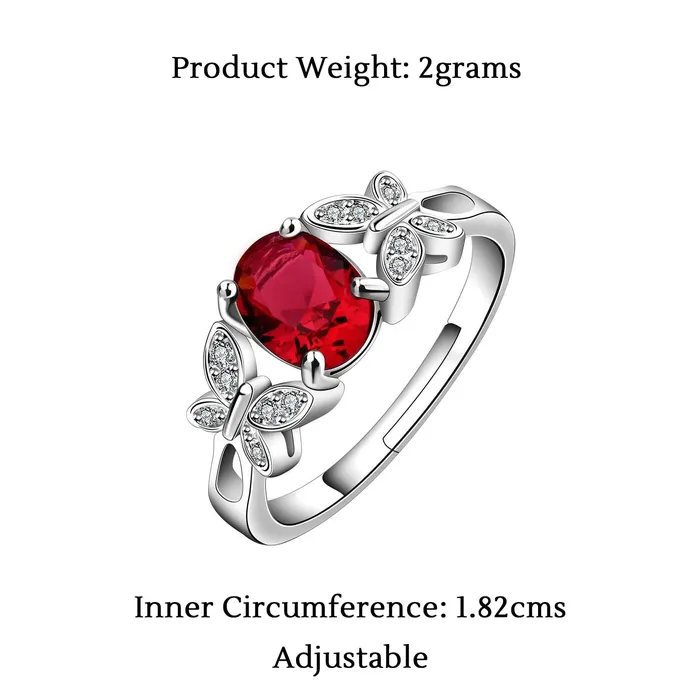 Yellow Chimes Rings Yellow Chimes Crystal Rings For Women Red Crystal Ring For Women Rose Gold Plated Finger Ring for Girls Birthday Gift For Girls Women Anniversary Gift for Wife