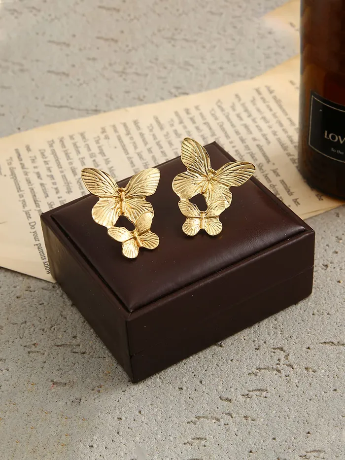 Yellow Chimes Rings Yellow Chimes Earrings for Women and Girls Drop Earrings Gold Toned Butterfly Designed Drop Earrings Birthday Gift for girls and women Anniversary Gift for Wife