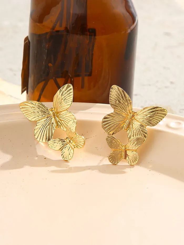 Yellow Chimes Rings Yellow Chimes Earrings for Women and Girls Drop Earrings Gold Toned Butterfly Designed Drop Earrings Birthday Gift for girls and women Anniversary Gift for Wife