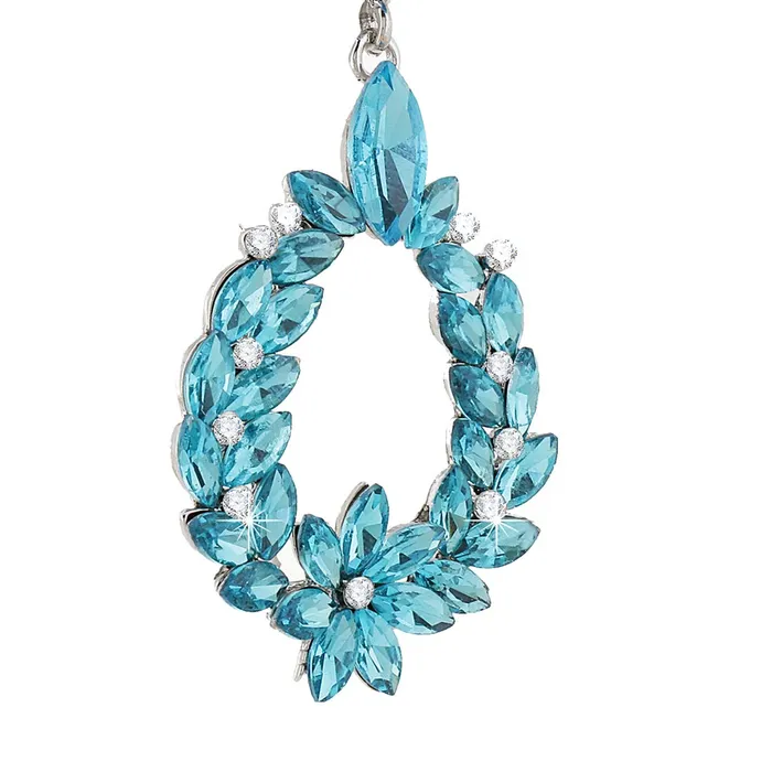 Yellow Chimes Rings Yellow Chimes Elegant Sparkling Blue Crystal Crystal Drop Earrings for Women and Girls
