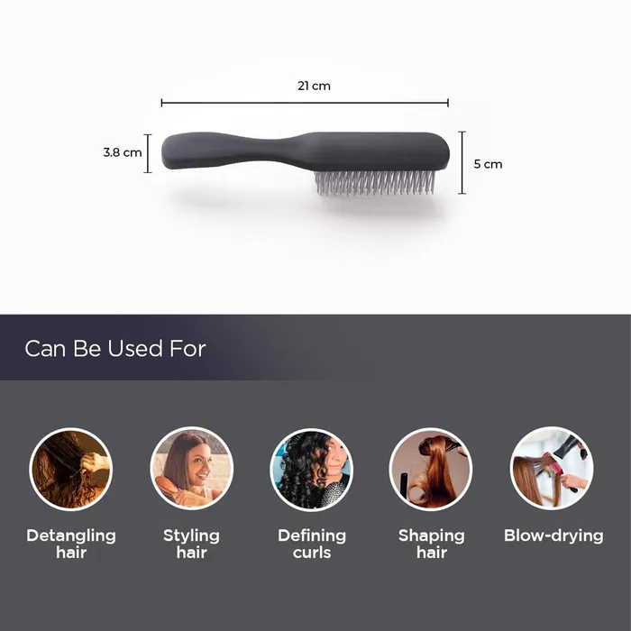 Yellow Chimes Rings Yellow Chimes Flat Hair Brush with Strong Flexible Bristles 9Row Curl Defining Brush for Thick Curly Wavy Hair Large Fantype Head Hair Styling Brush for Women Men
