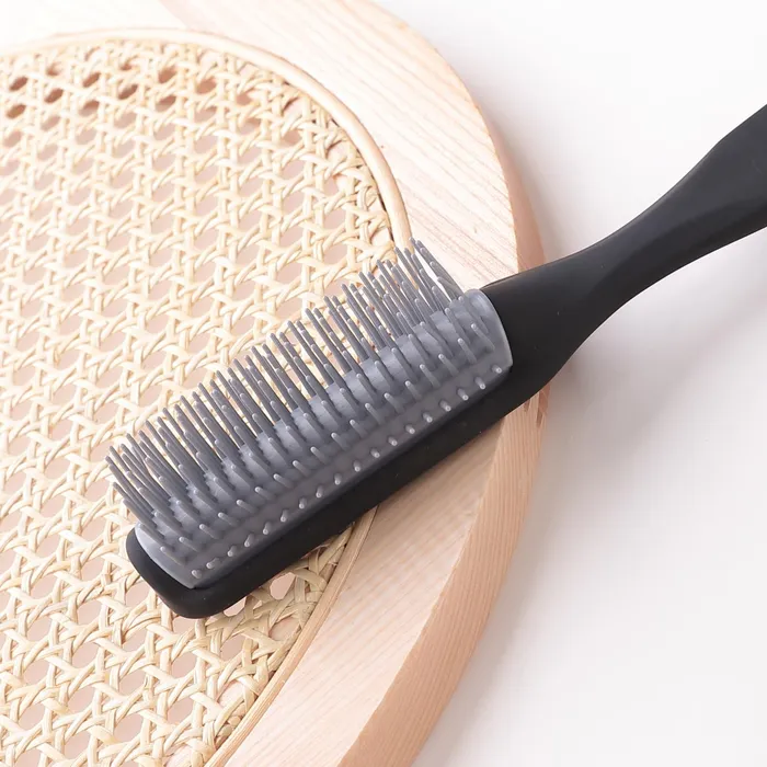 Yellow Chimes Rings Yellow Chimes Flat Hair Brush with Strong Flexible Bristles 9Row Curl Defining Brush for Thick Curly Wavy Hair Large Fantype Head Hair Styling Brush for Women Men