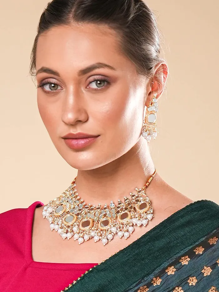 Yellow Chimes Rings Yellow Chimes Jewellery Set for Women and Girls Gold Plated Temple Jewellery Set Traditional Accessories Jewellery for Women Birthday Gift for girls and women Anniversary Gift for Wife JS14