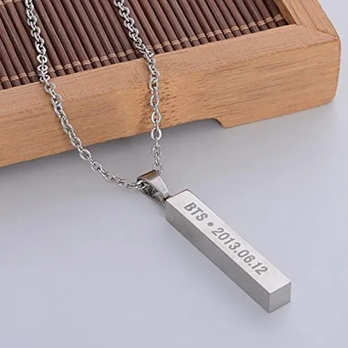 Yellow Chimes Rings Yellow Chimes Pendant for Men Silver Men Pendant Stainless Steel Kpop BTS Bangtan Boys Band Pendant Necklace for Men and Women