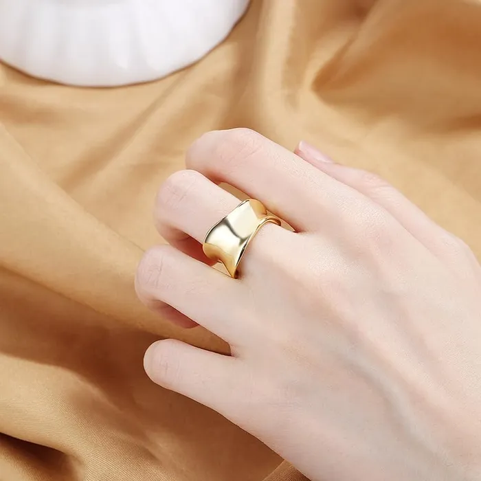 Yellow Chimes Rings Yellow Chimes Rings for Women and Girls Fashion Golden Band Ring Gold Plated Adjustable Finger Ring for Women Birthday Gift For Girls Women Anniversary Gift for Wife