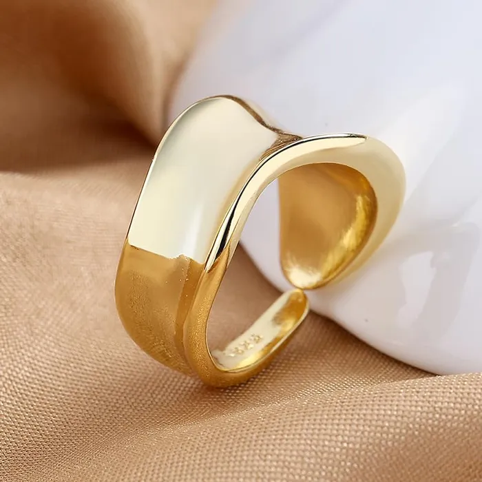 Yellow Chimes Rings Yellow Chimes Rings for Women and Girls Fashion Golden Band Ring Gold Plated Adjustable Finger Ring for Women Birthday Gift For Girls Women Anniversary Gift for Wife