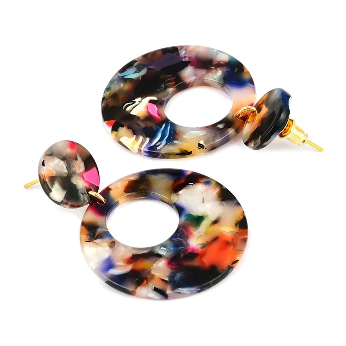 Yellow Chimes Rings Yellow Chimes Shiny Hoops Multicolor Drop Earring for Women Girls