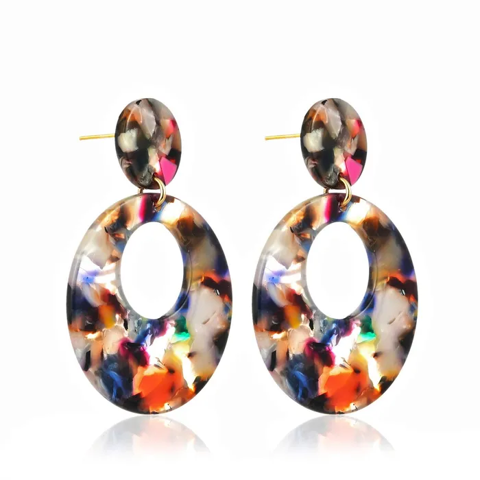 Yellow Chimes Rings Yellow Chimes Shiny Hoops Multicolor Drop Earring for Women Girls