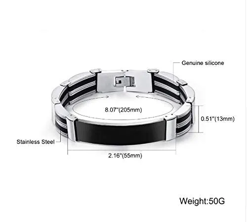 Yellow Chimes Rings Yellow Chimes Stylish 316L Stainless Steel Fashion Classic Style Bracelets for Men Boys Bracelets