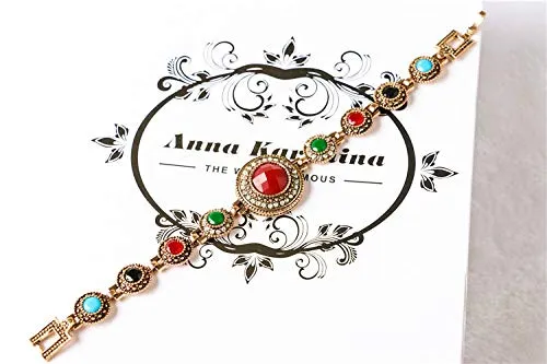 Yellow Chimes Stones Studded Oxidized Gold Antique Charm Bracelet for Women and Girls Yellow Chimes Bracelets
