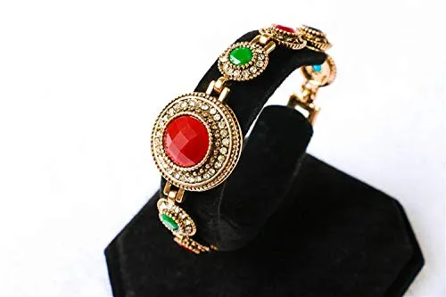 Yellow Chimes Stones Studded Oxidized Gold Antique Charm Bracelet for Women and Girls Yellow Chimes Bracelets