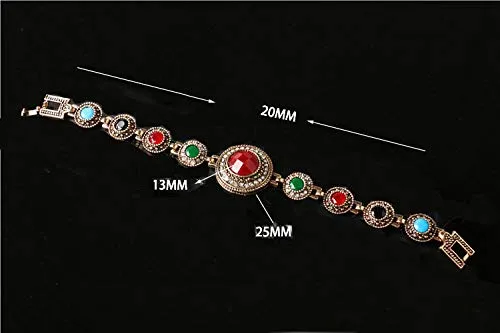 Yellow Chimes Stones Studded Oxidized Gold Antique Charm Bracelet for Women and Girls Yellow Chimes Bracelets