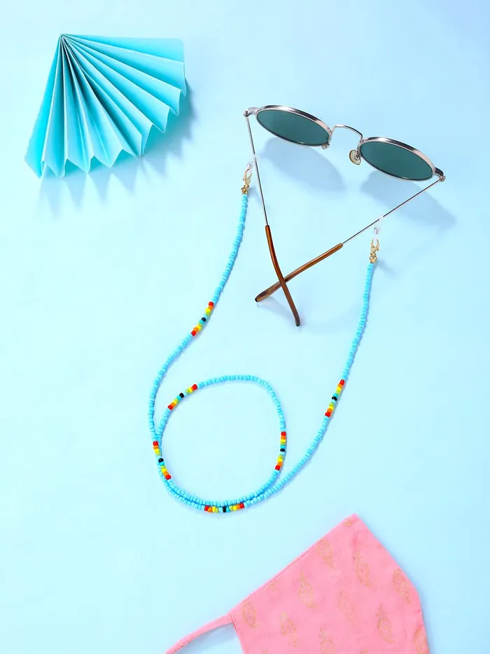 Yellow Chimes Sunglasses Chain for Women Eyeglasses Chain Multicolor Beadded Face Mask Chains Sunglasses AccessoriesSunglasses Lanyard for Girls and Women MOdel1 Yellow Chimes Necklaces