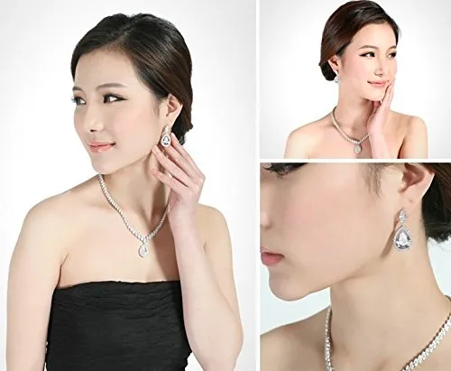 Yellow Chimes Swarovski Elements White Dangle Drop Earrings For Womens Yellow Chimes Earrings