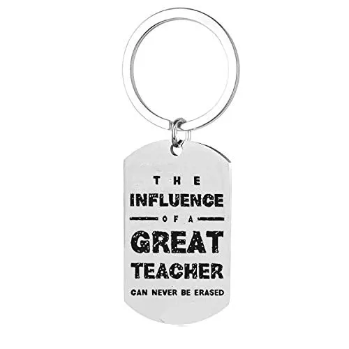 Yellow Chimes The Influence Of A Great Teacher Can Never Be Erased Touching Message Keychain Pendant with ChainGift for TeachersTeachers Day GiftTeachers Birthday Gift Yellow Chimes Necklaces