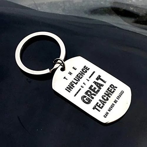Yellow Chimes The Influence Of A Great Teacher Can Never Be Erased Touching Message Keychain Pendant with ChainGift for TeachersTeachers Day GiftTeachers Birthday Gift Yellow Chimes Necklaces