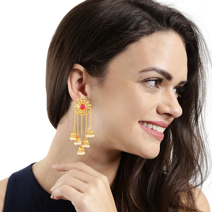 Yellow Chimes Traditional Latkan Jhumka Jhumki Earrings for Women and Girls Yellow Chimes Earrings