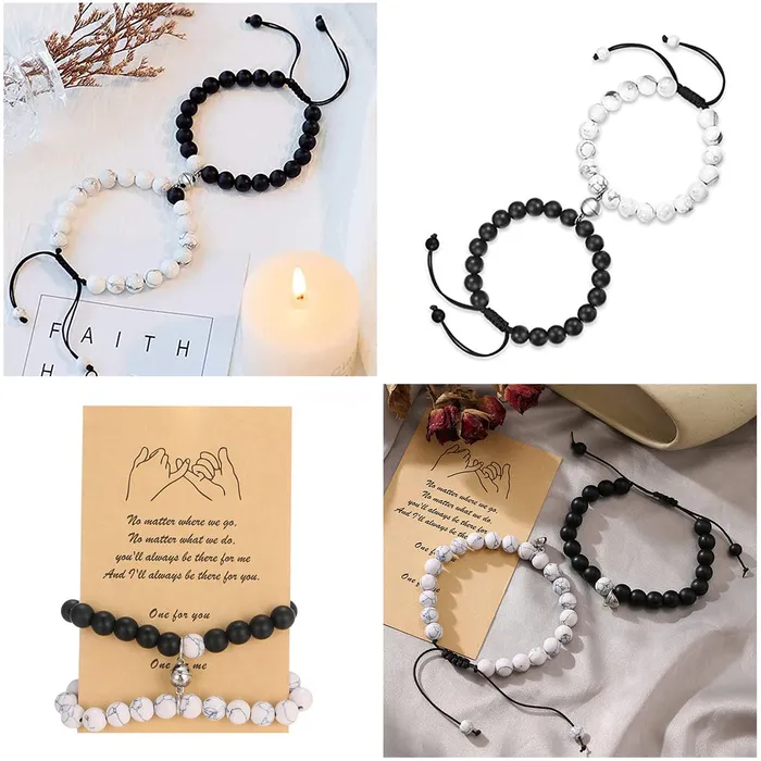 Yellow Chimes Valentine Gift for Girls DVine Unisex Adult Adjustable Beads Bracelet for Unisex 2 Pieces Yellow Chimes Necklaces