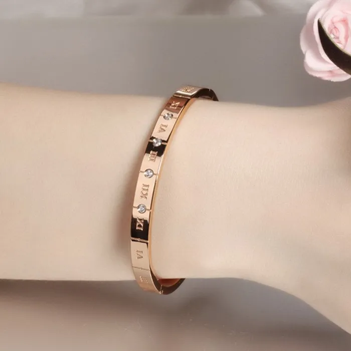 Yellow Chimes Western Style Stainless Steel Never Fading Rose Gold Designer Bracelet for Women Girls Yellow Chimes Earrings