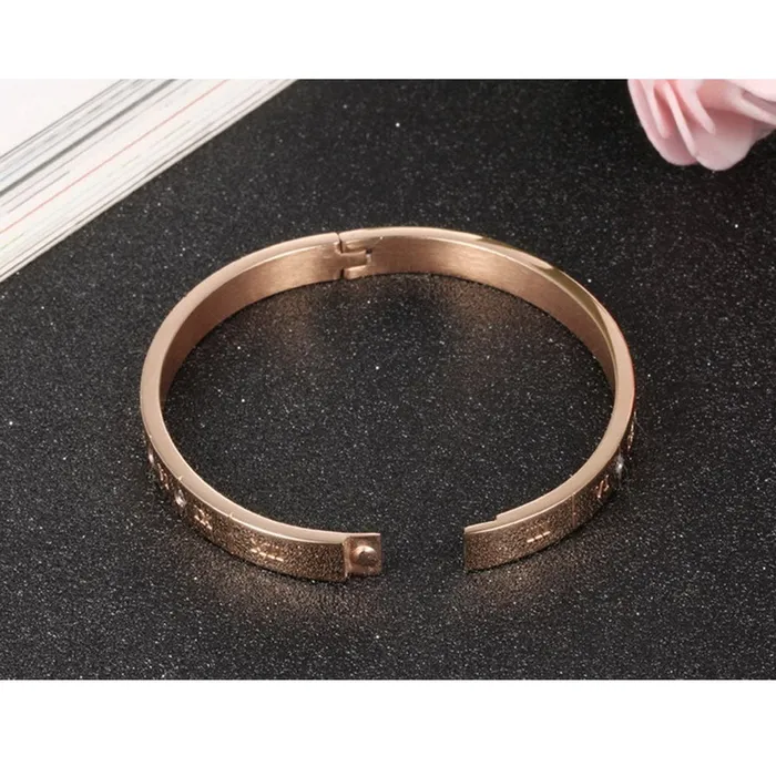 Yellow Chimes Western Style Stainless Steel Never Fading Rose Gold Designer Bracelet for Women Girls Yellow Chimes Earrings