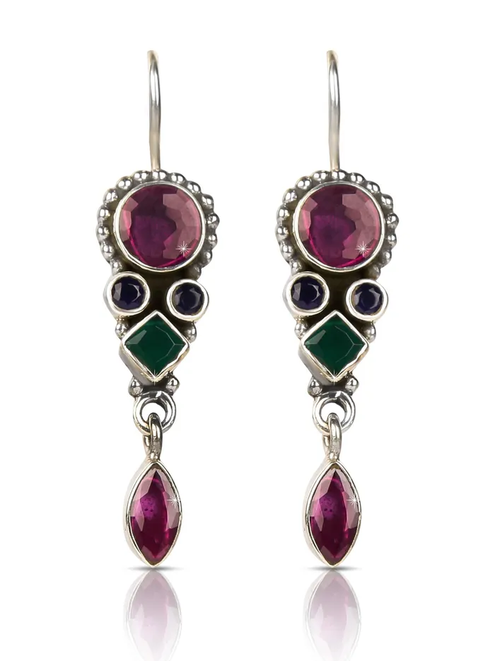 Yellow Chimes Yellow Chimes 925925 Sterling Silver Turquoise Ruby Cubic Zirconia Emerald Stone Fashion Dangle Drop Earring for Women and Girls Necklaces Yellow Chimes Yellow Chimes 925925 Sterling Silver Turquoise Ruby Cubic Zirconia Emerald Stone Fashion Dangle Drop Earring for Women and Girls Necklaces