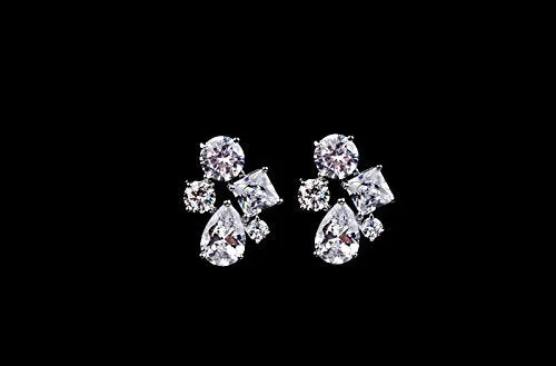 Yellow Chimes Yellow Chimes A5 Grade Crystal Classic Designer White Crystal Earrings for Women and Girls Necklaces