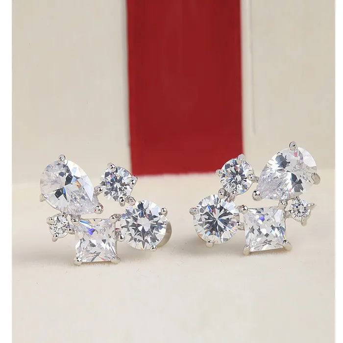Yellow Chimes Yellow Chimes A5 Grade Crystal Classic Designer White Crystal Earrings for Women and Girls Necklaces