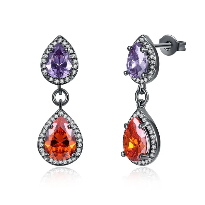 Yellow Chimes Yellow Chimes A5 Grade Crystals Black Gun Plated Drop Earrings for Women Girls Bracelets Yellow Chimes Yellow Chimes A5 Grade Crystals Black Gun Plated Drop Earrings for Women Girls Bracelets