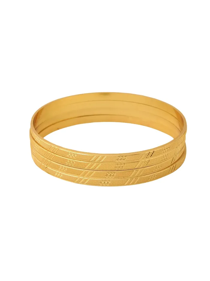 Yellow Chimes Yellow Chimes Bangles for Women Gold Toned Set of 4 Pcs Dialy Wear Bangles for Women and Girls Bracelets