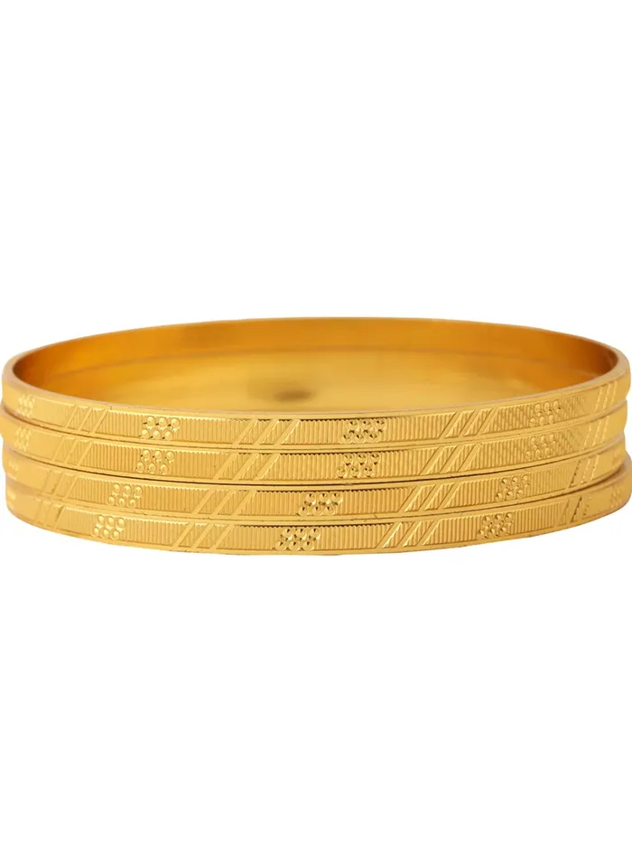 Yellow Chimes Yellow Chimes Bangles for Women Gold Toned Set of 4 Pcs Dialy Wear Bangles for Women and Girls Bracelets