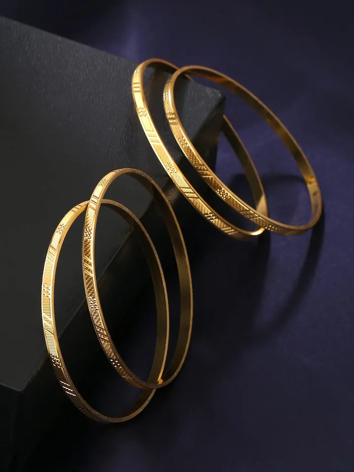 Yellow Chimes Yellow Chimes Bangles for Women Gold Toned Set of 4 Pcs Dialy Wear Bangles for Women and Girls Bracelets