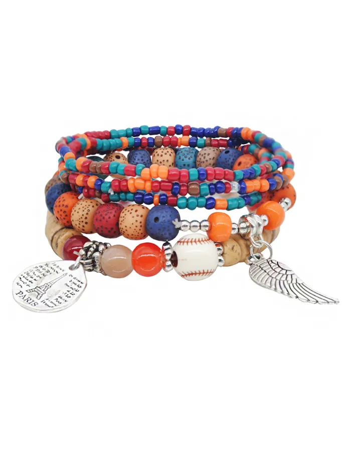 Yellow Chimes Yellow Chimes Bracelet for Women and Girls Fashion Multicolor Beads Bracelets for Women 5 Pcs Stackable Bead Bracelet Stretch Beaded Layered Bracelet Birthday Gift For girls and Women Rings