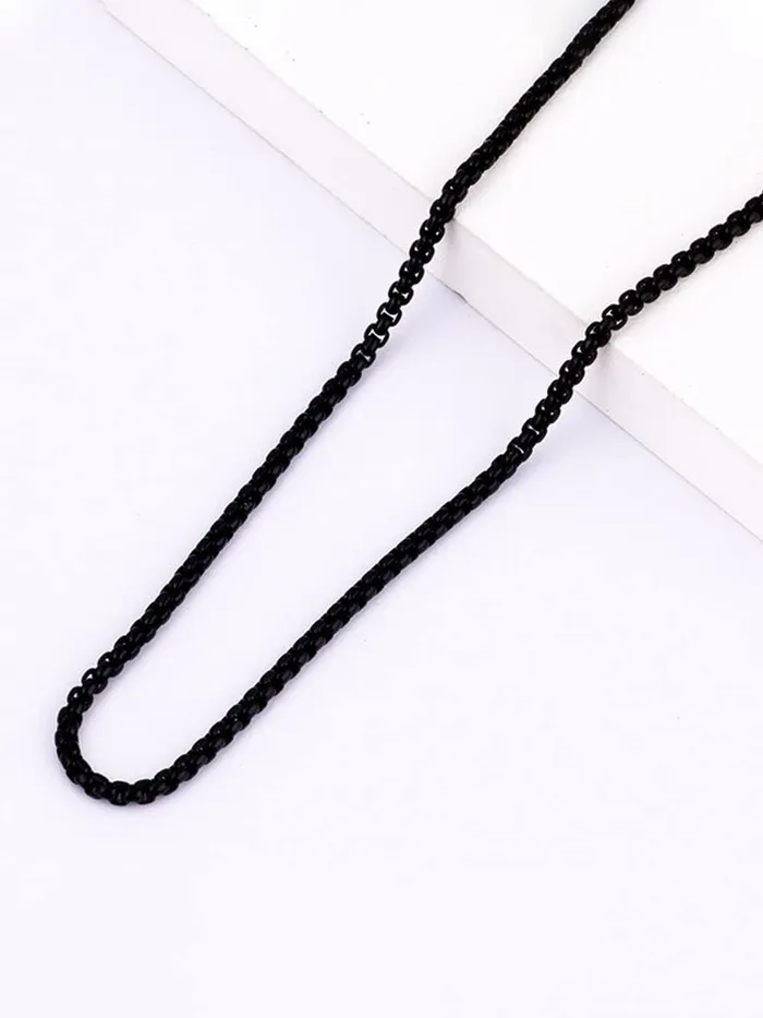 Yellow Chimes Yellow Chimes Chain for Men and Boys Black Neck Chain for Men Stainless Steel Chains for Men Birthday Gift for Men and Boys Anniversary Gift for Husband Earrings