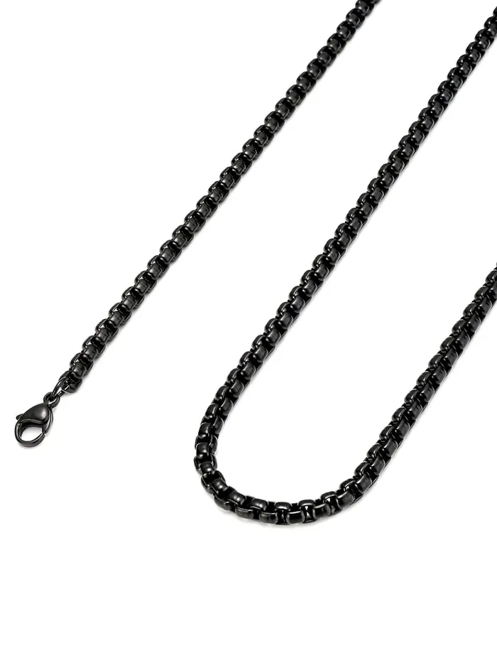 Yellow Chimes Yellow Chimes Chain for Men and Boys Black Neck Chain for Men Stainless Steel Chains for Men Birthday Gift for Men and Boys Anniversary Gift for Husband Earrings
