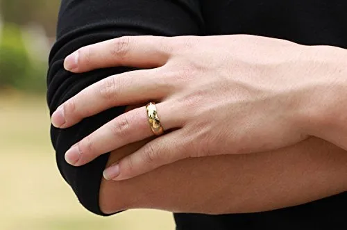 Yellow Chimes Yellow Chimes Combo Black Gold Plated Rings For Men Pack of 2 Stainless Steel Men Rings Black Gold Finger Rings for Boys Ideal Gift For Men and Boys Necklaces